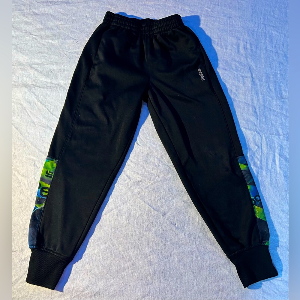 Boys Black Reebok Sweatpants